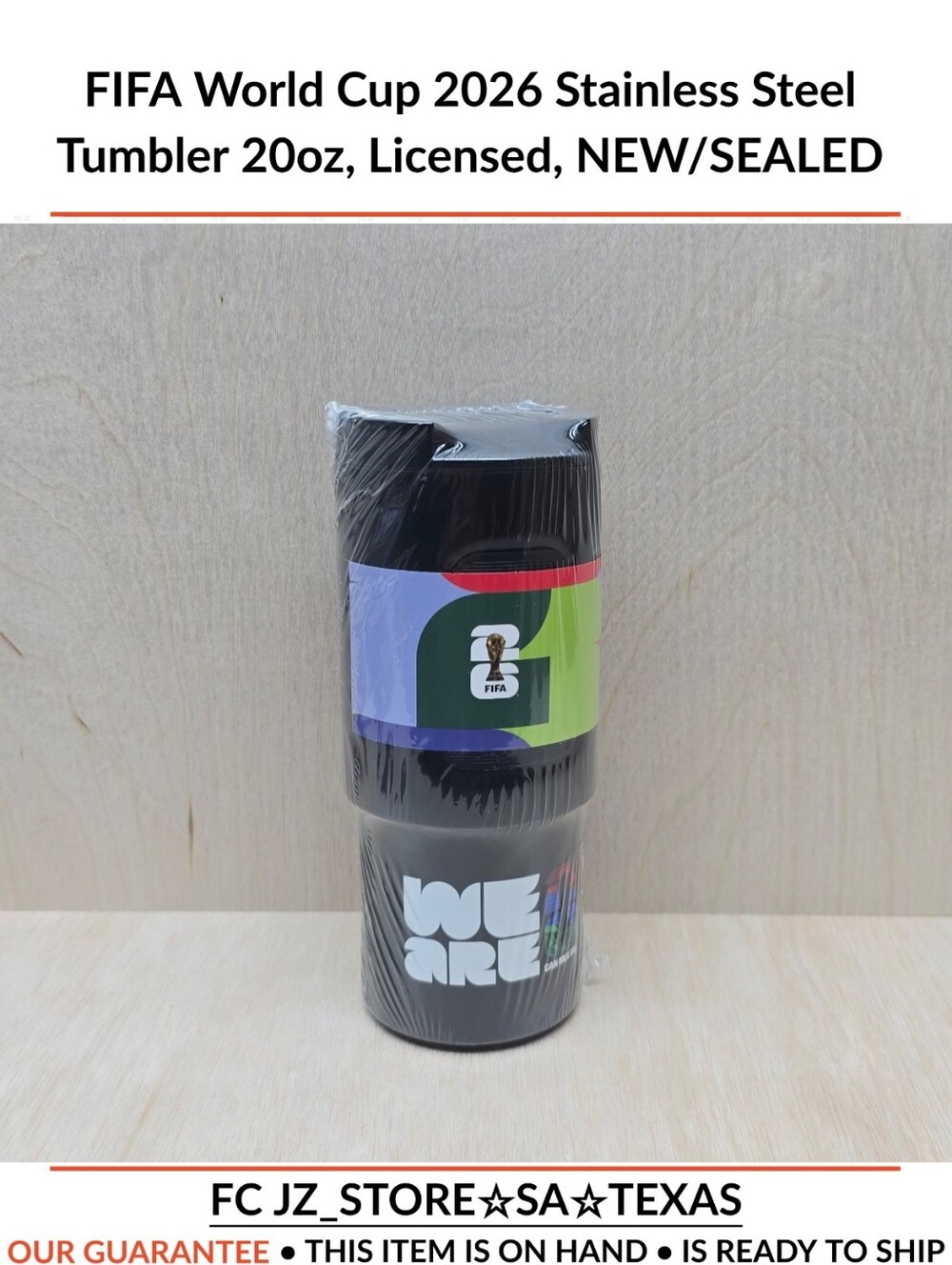 FIFA World Cup 2026 Stainless Steel Tumbler 20oz, Licensed, NEW/SEALED